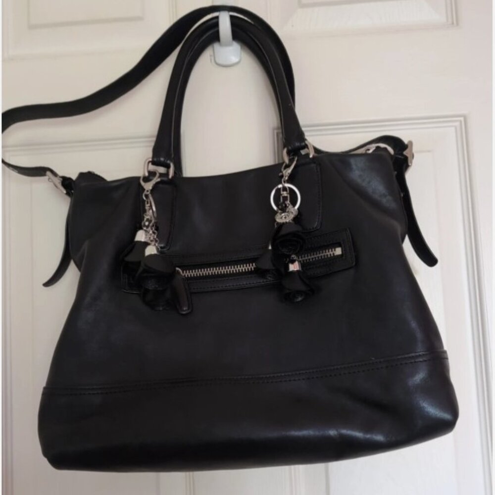 COACH RORY EMBELLISHED BAG SILVER HARDWARE GORGEOUS CONDITION BLACK
